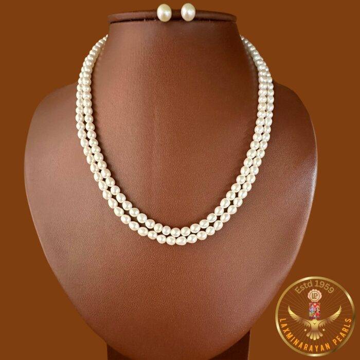 Double line pearl set jewellery