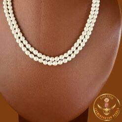 Double line pearl with necklace 2