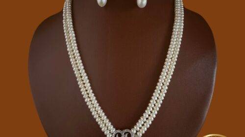 Real Pearl Necklace (Red Ruby)