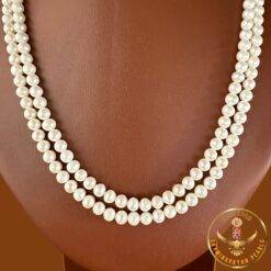 Double line pearl with necklace