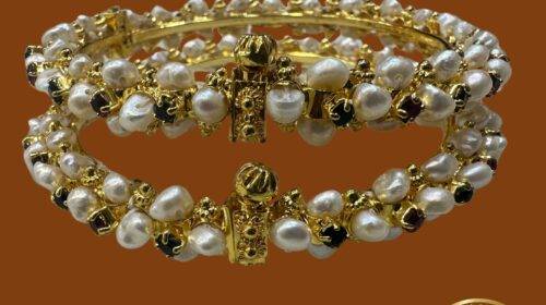 Pearl Bangles (With stone)