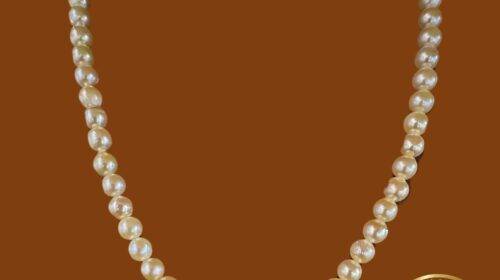 South Sea Pearl Necklace In Yellow Color