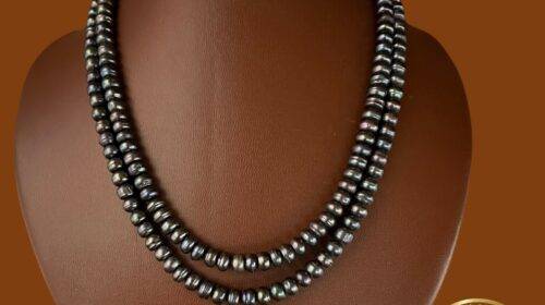 Black Pearls Set (Two Row)