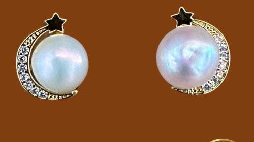 Pearl Studs (Crescent Shape)