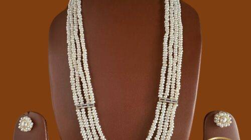 Flat Pearl Necklace (4 String)