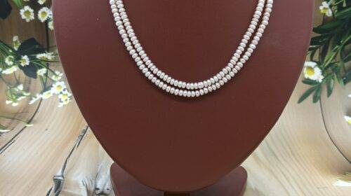 Simple Two Line Pink Pearl Necklace | Laxminarayan Pearls