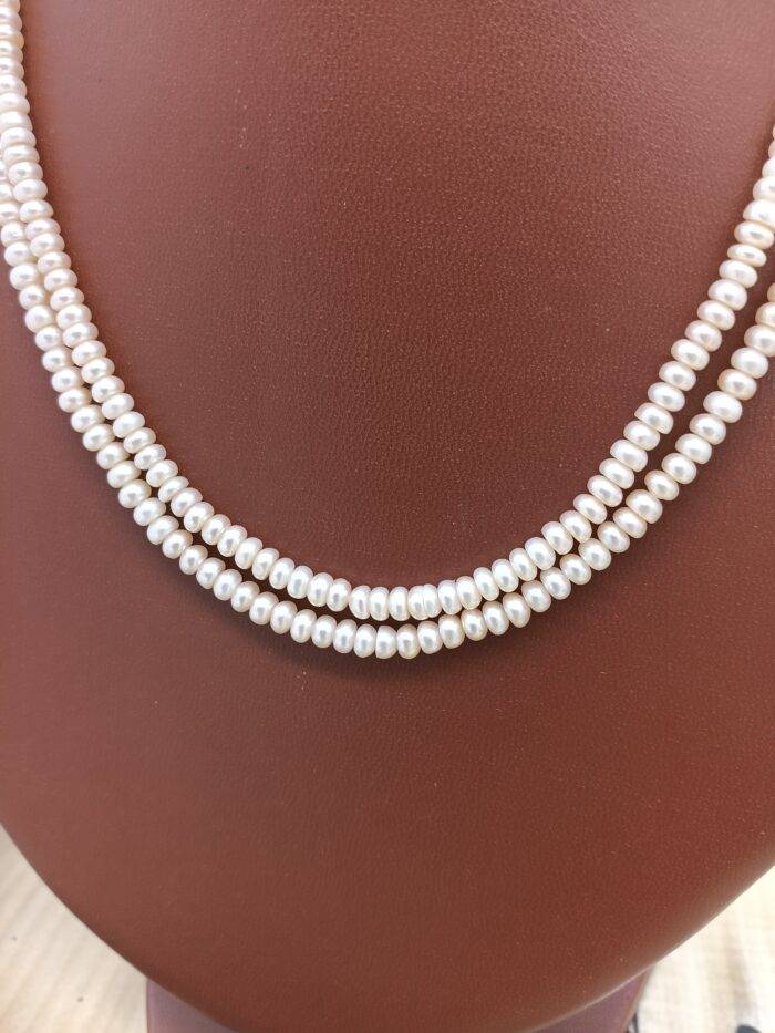 Simple Two Line Pink Pearl Necklace | Laxminarayan Pearls - Image 4