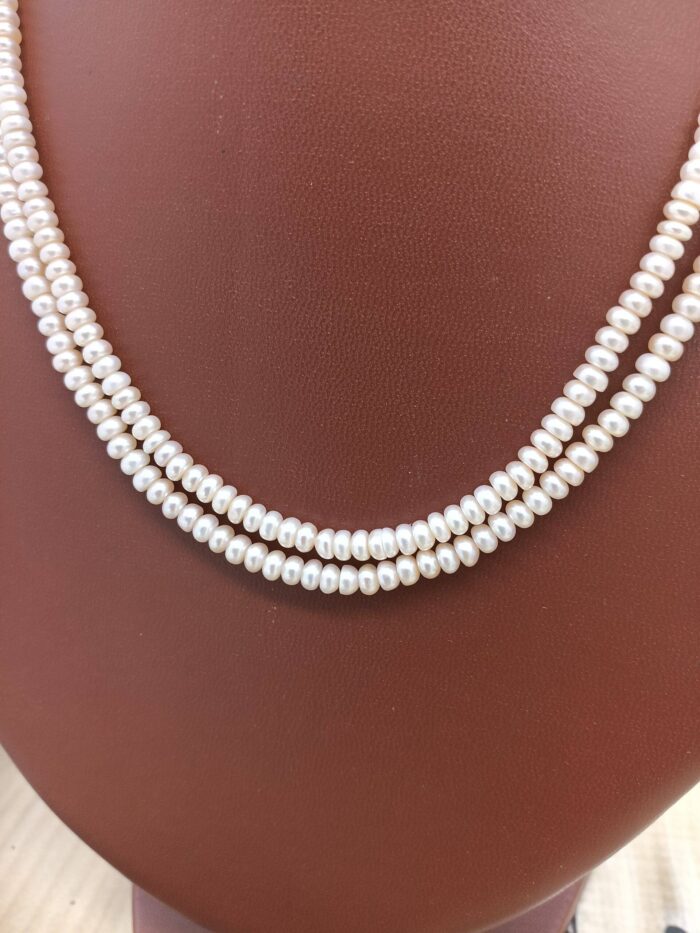 Simple Two Line Pink Pearl Necklace | Laxminarayan Pearls - Image 4