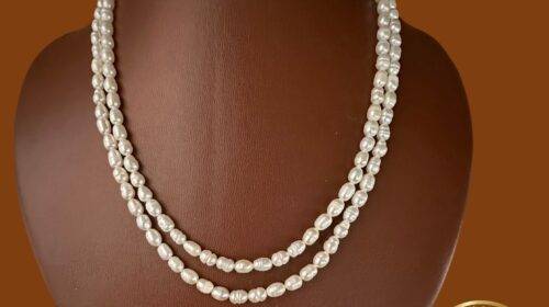 Plain Pearl Necklace (Double Line)