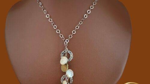 Silver Chain With Pearl (Button pearl & Unique Pendant)