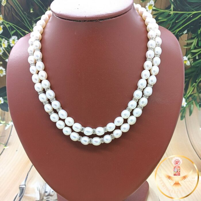 silver chakri pearl necklace