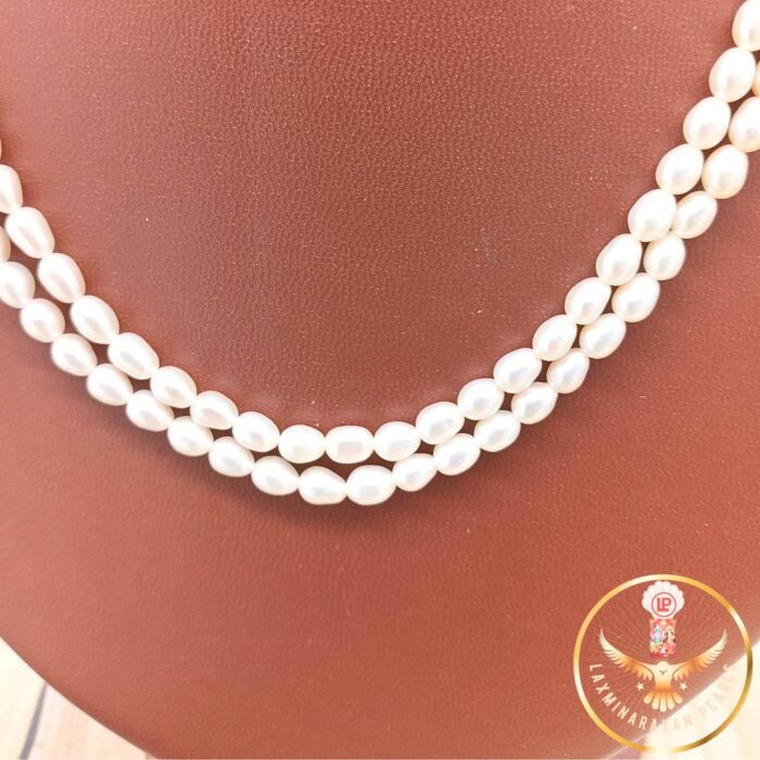 Elegant Oval Pink Pearls Double Layered Necklace | Laxminarayan Pearls - Image 4