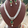 Green Pendant Pearl Necklace