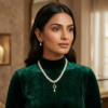 Chandini Emerald Pendant Pearl Necklace