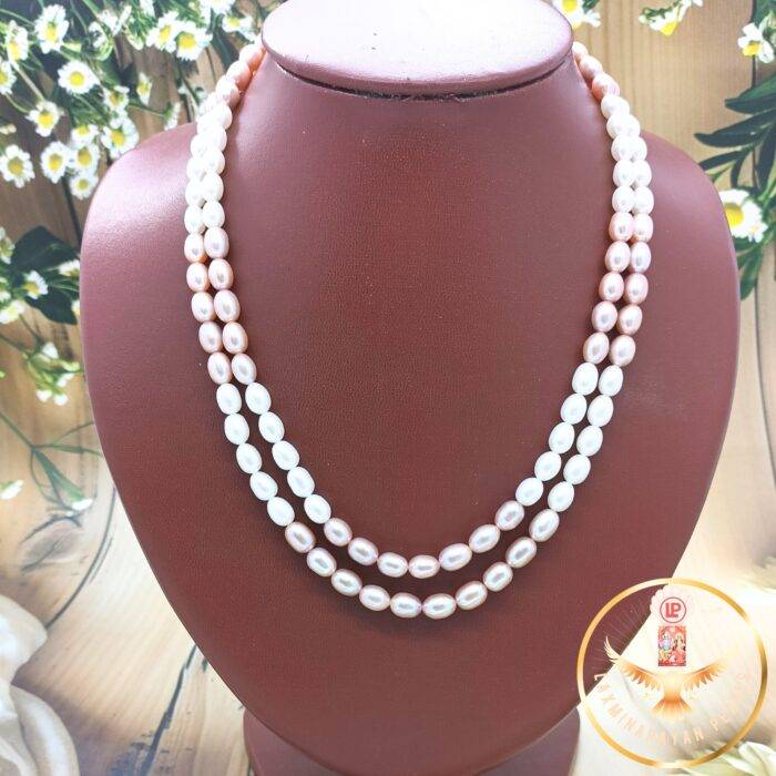white and Pink Pearl Necklace
