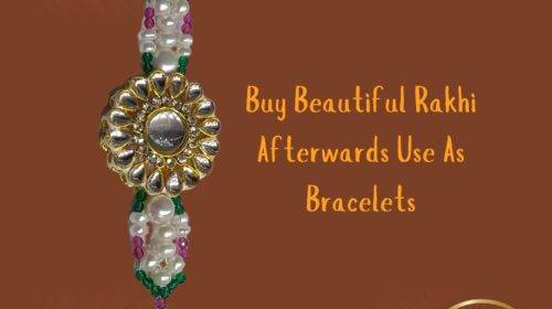 Exquisite Pearl Rakhi with Kundan Work