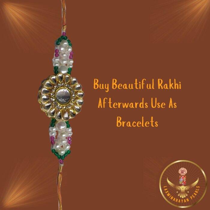 Beautiful Kundan Pearl Rakhi