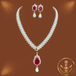 Chandani Ruby and Pearl Necklace