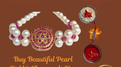 Raksha Bandhan Special Rakhi : Real Pearl and Semi Beads