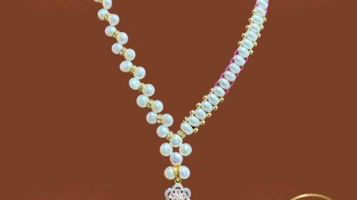 Beautiful Zig Zag & Chandni Pearl Necklace