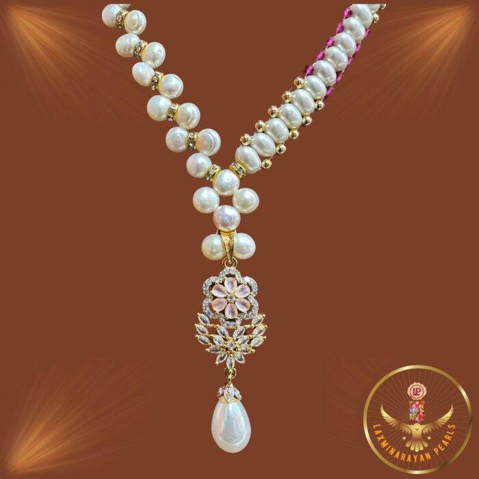 Zig zag & chandani pearl Necklace