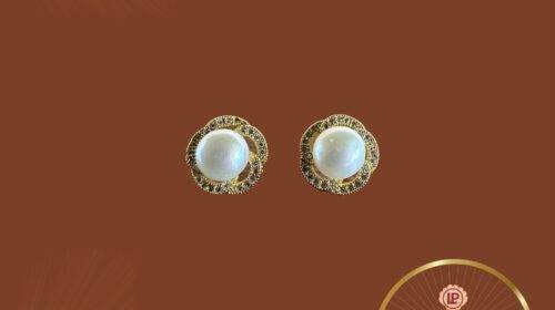 Pearl With AD Stone Stud Earring