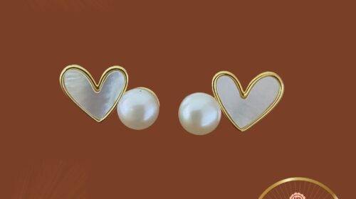 Heart Shape Pearl Stud