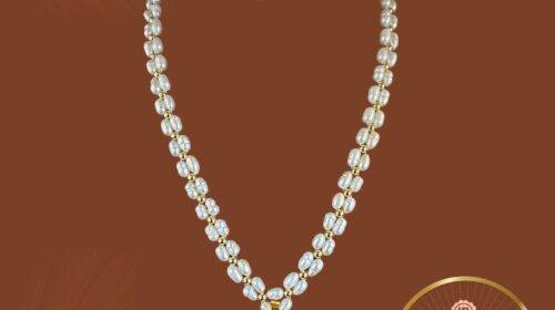 Beautiful Single Line Pearl Necklace Set