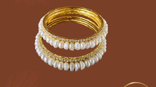 Pearl With AD Stone Bangle