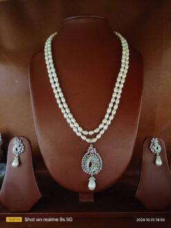 two layer pear necklace with pendant