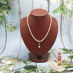 Single Row Pink Pearl With Silver Pendent Set  | Laxmiinarayan Pearls