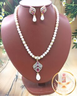 pink pearl Chakri necklace