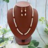 Single Line Plain Pearls Necklace Set | Laxminarayan Pearls
