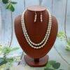 Double layer pearl necklace set