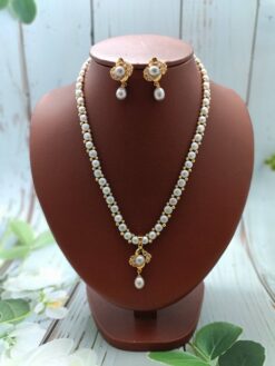 Button pearls necklace sets
