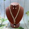 Zig-Zag Button Pearl Necklace