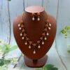 Pearl With Coral And Zed Flower Set