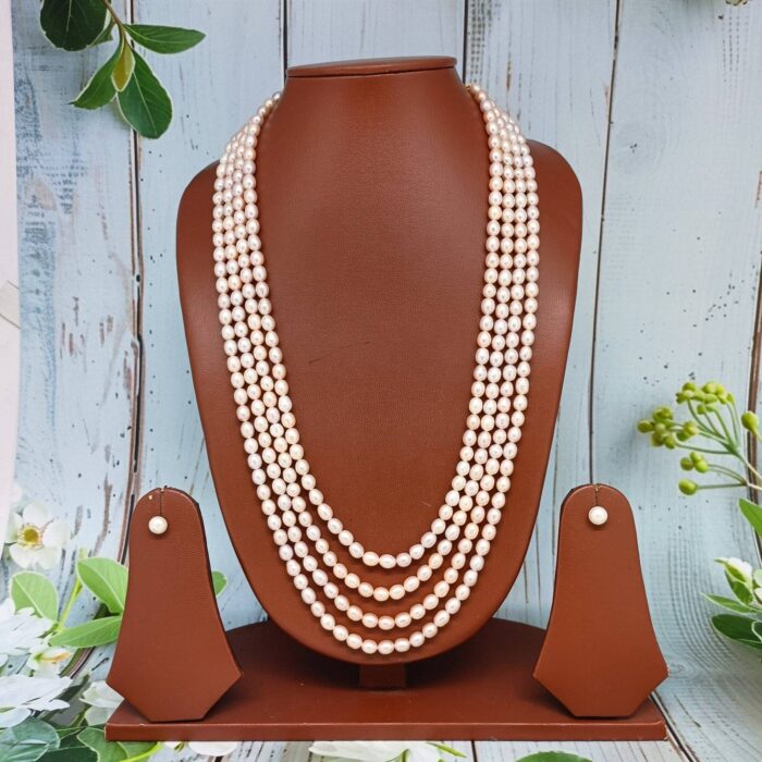 Pink Oval Pearl Long Necklace
