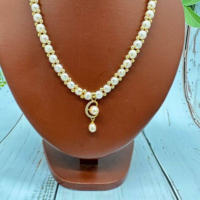 Button Pearl Necklace Set | Laxminarayan pearls - Image 4
