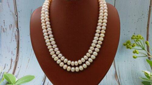 Two Line Pearls Necklace Set