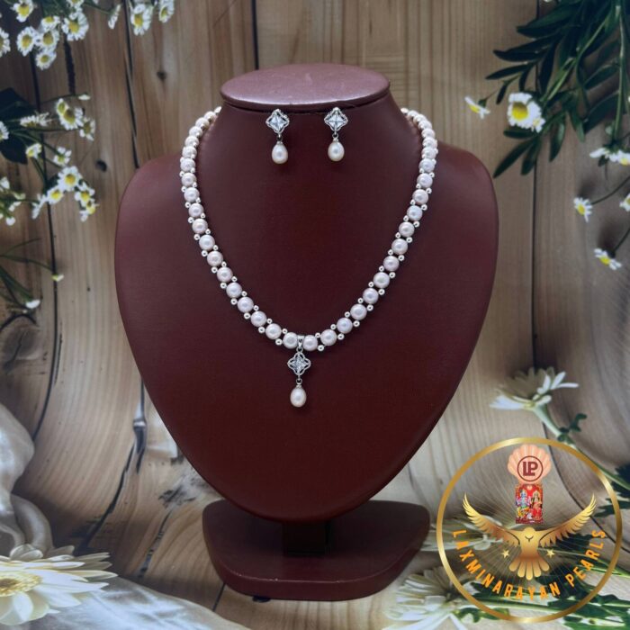 Button pearls necklace sets