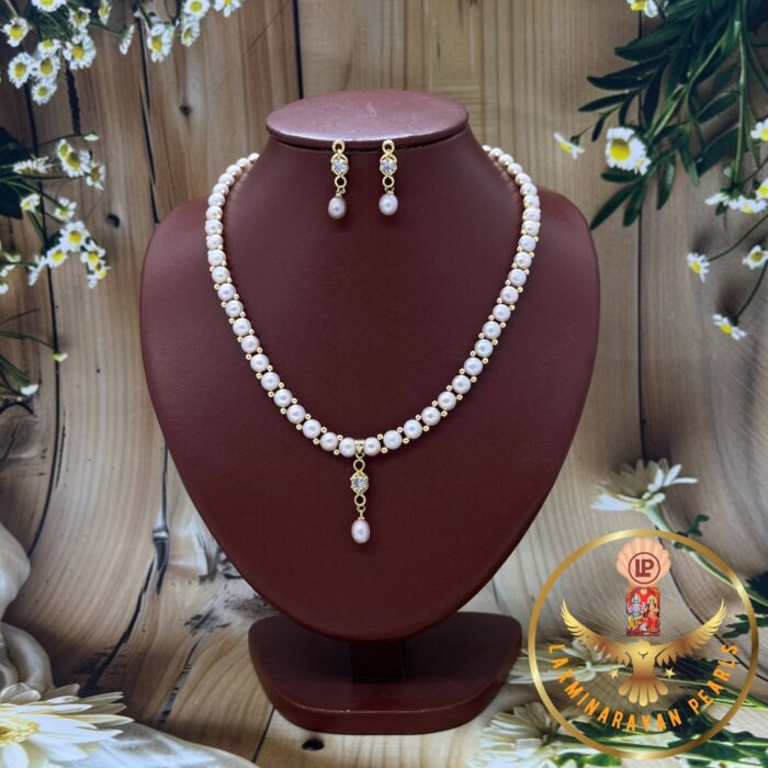 Button pearls necklace sets