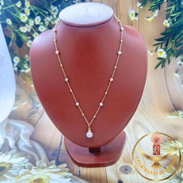 Pure Pearl Silver Chain Necklace - Image 3