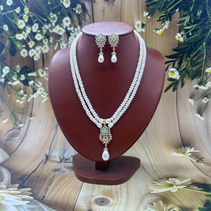 Elite Pearls Soft Green Pendant Necklace | Laxminarayan Pearls