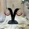Graceful Red Stone Hanging Earrings | Laxminarayan Pearls