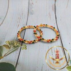 coral and pearl bangles