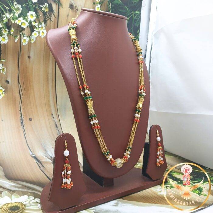 Real Pearl Taar Mala  Necklace Set | Laxminarayan Pearls - Image 4