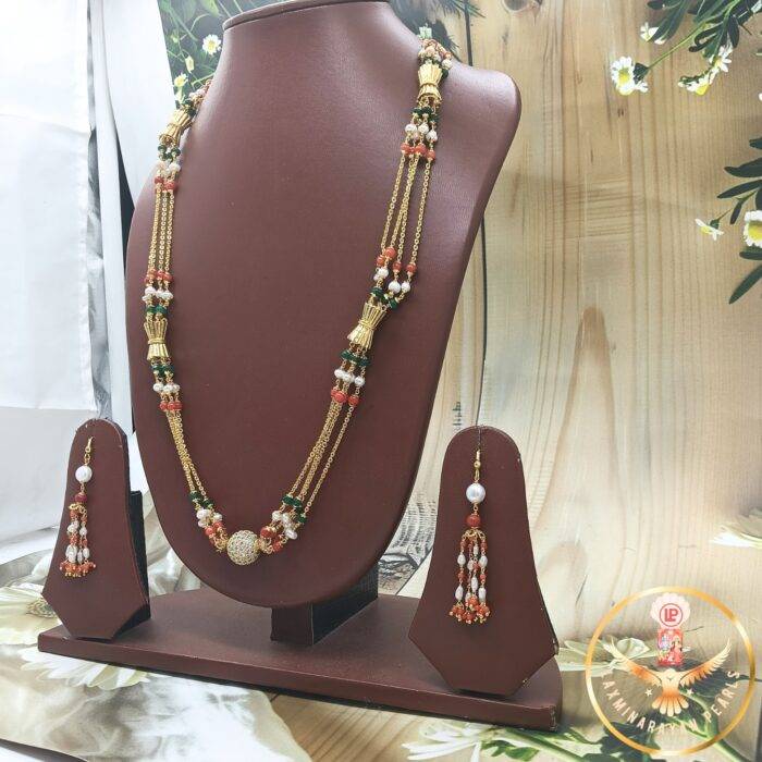 Real Pearl Taar Mala  Necklace Set | Laxminarayan Pearls - Image 2