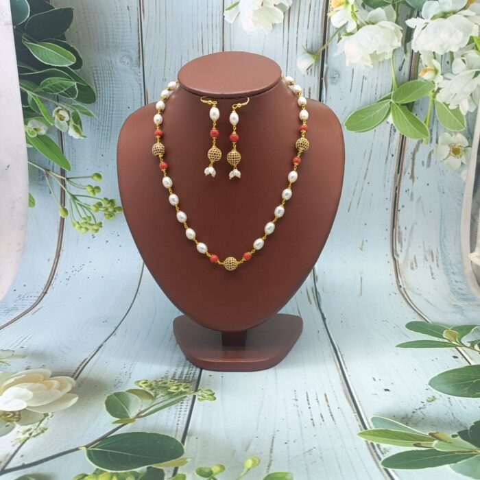 coral pearl necklace