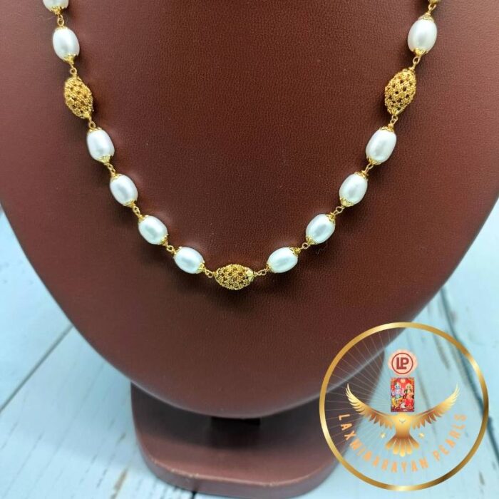 Timeless oval pearl nakshi necklace set | Laxminarayan pearls - Image 4